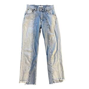 Moussy Two-Tone Straight Leg Jeans Size 25